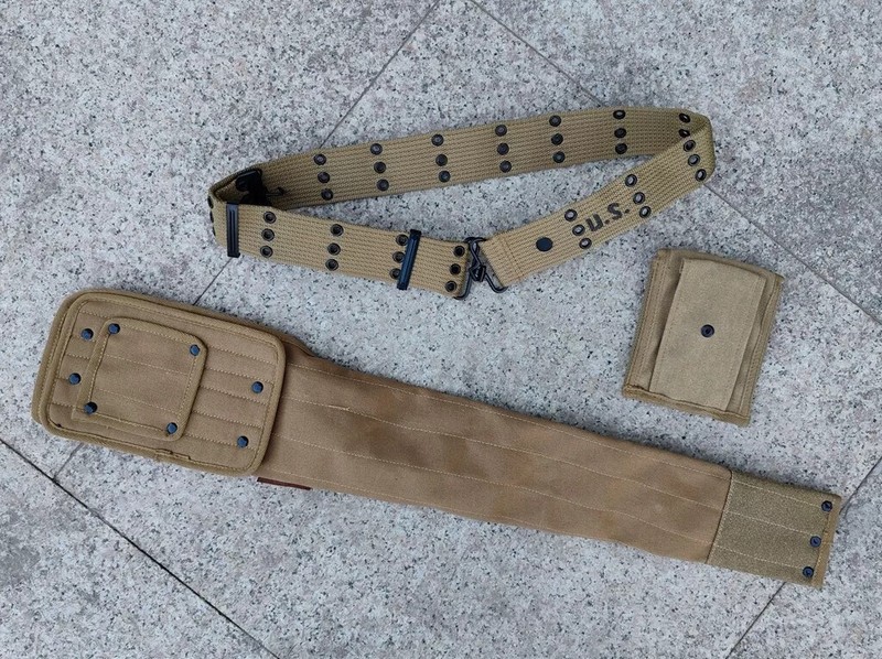 US ARMY M36 WEBBING BELT AND M1 CARBINE CANVAS BAG& 1911Colt Pouch EQUIPMENT SET gallery