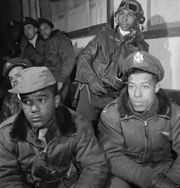 Tuskegee Airmen Mission Briefing Italy March 1945 8×10 World War II WW2 Photo