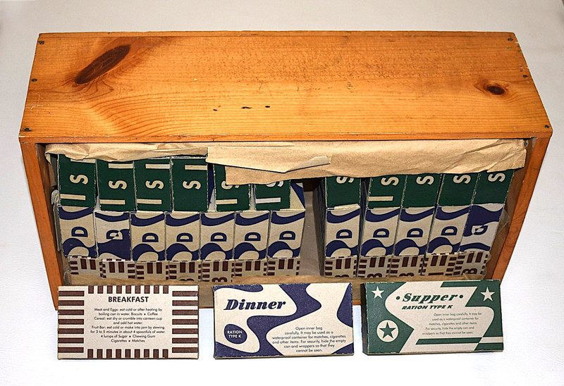 Repro WW2 US Army Field 38pc Pack Empty K Ration Morale Units PATTEN Reenact War gallery