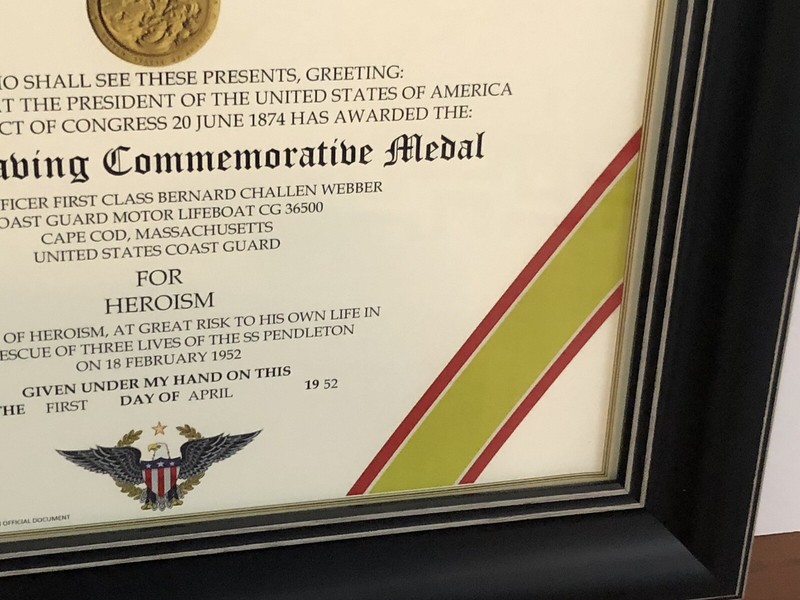 GOLD LIFESAVING COMMEMORATIVE MEDAL CERTIFICATE ~ Type 1 w/Printing gallery