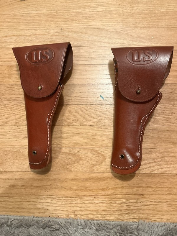 Pair Of Replica Leather US WWII Holsters Mint Condition
