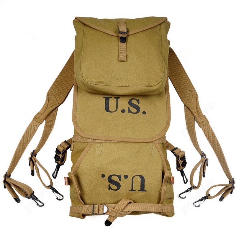 WW2 US ARMY PARATROOPER EQUIPMENT M1928 1942 FIELD HAVERSACK HIGH QUALITY SET gallery