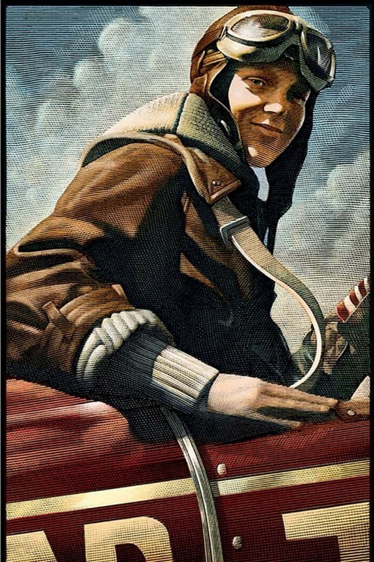 female pilot at the controls of her plane WW2 Photo Glossy 4*6 in A004