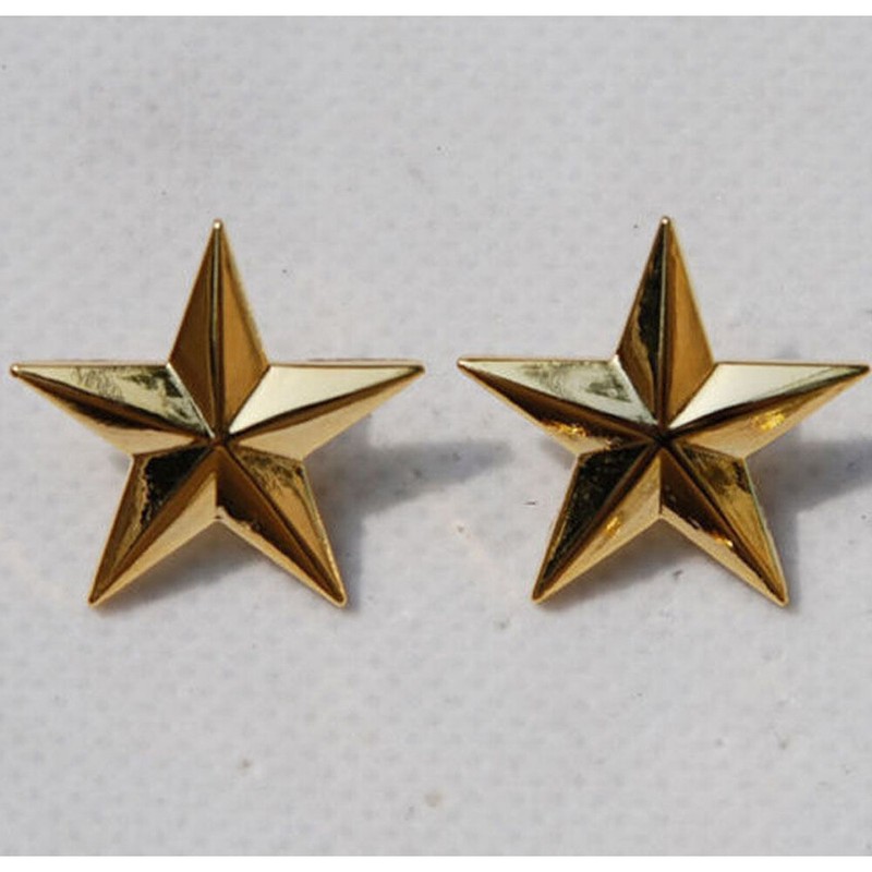 WW2 US Army One Star Brigadier General Rank Insignia Badges Gold 2PCS