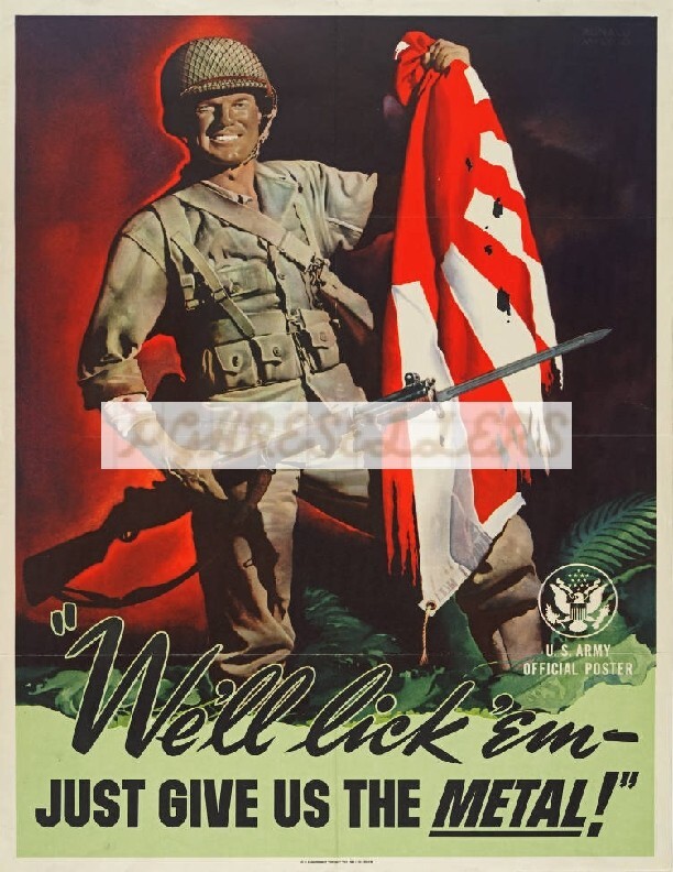 WWII Propaganda War Poster VTG Photographic Print 8.5x11" We'll lick Em