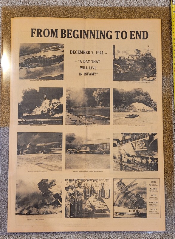 Circa 1981 Souvenir Repo Honolulu Star-Bulletin 1st Extra December 7th 1941 gallery