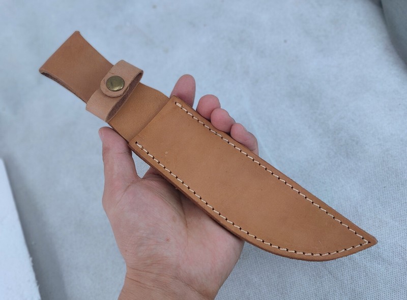 WW2 US NAVY PARRIS SHEATH KNIFE KNIFE BROWN LEATHER SCABBARD COVER -chho981