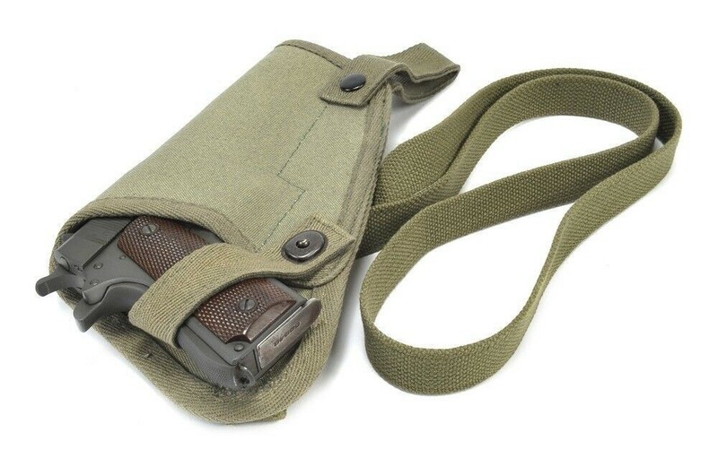 US WW2 M3 OD Canvas Colt 1911 .45 Tanker Shoulder Holster Marked JT&L gallery