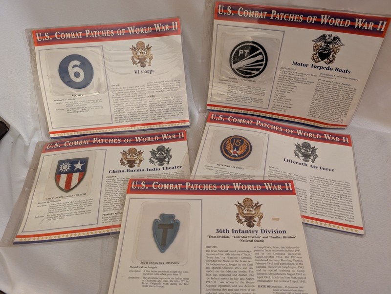 U.S. Combat Patches Of World War II Lot Of 5