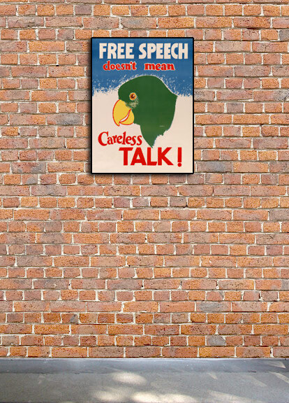 “Free Speech, Careless Talk” 1944 Vintage Style WW2 War Poster - 18x24 gallery