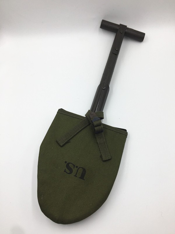 WW2 US ARMY USMC M1910 T-HANDLE SHOVEL OUTDOORS TOOL WITH GREEN COVER-56CM. gallery