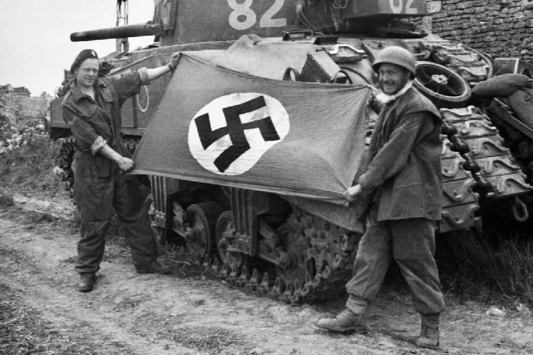 1944 WWII Operation Overlord Invasion of Normandy Capture Flag 4×6 Photo
