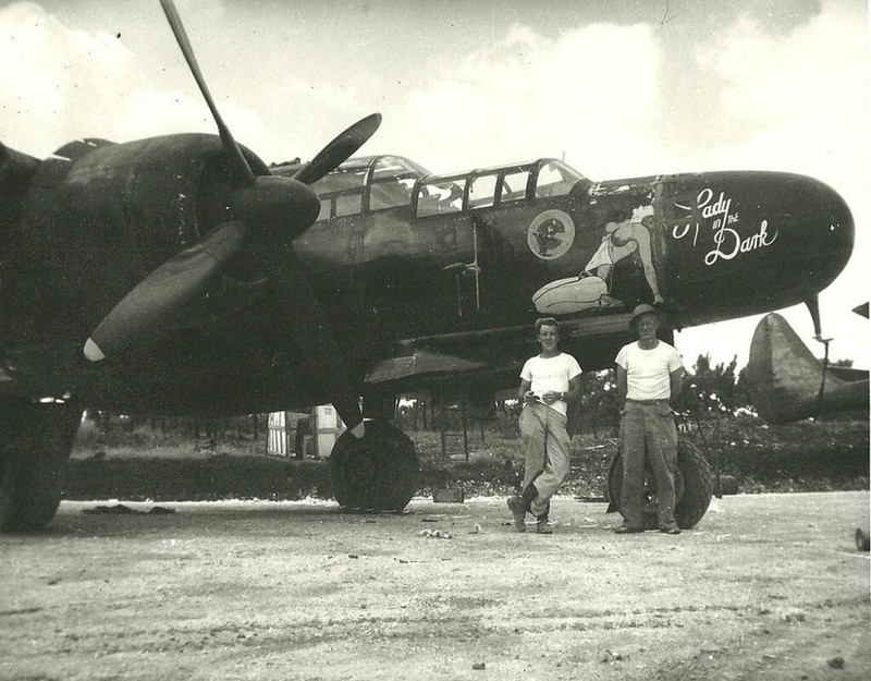 WW2 WWII Photo P-61 Black Widow Nose Art Lady in the Dark World War Two / 5454
