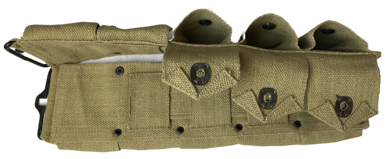 WWII U.S. Army M1923 M1 Garand Rifle 10 Pocket Canvas Belt OD GREEN gallery