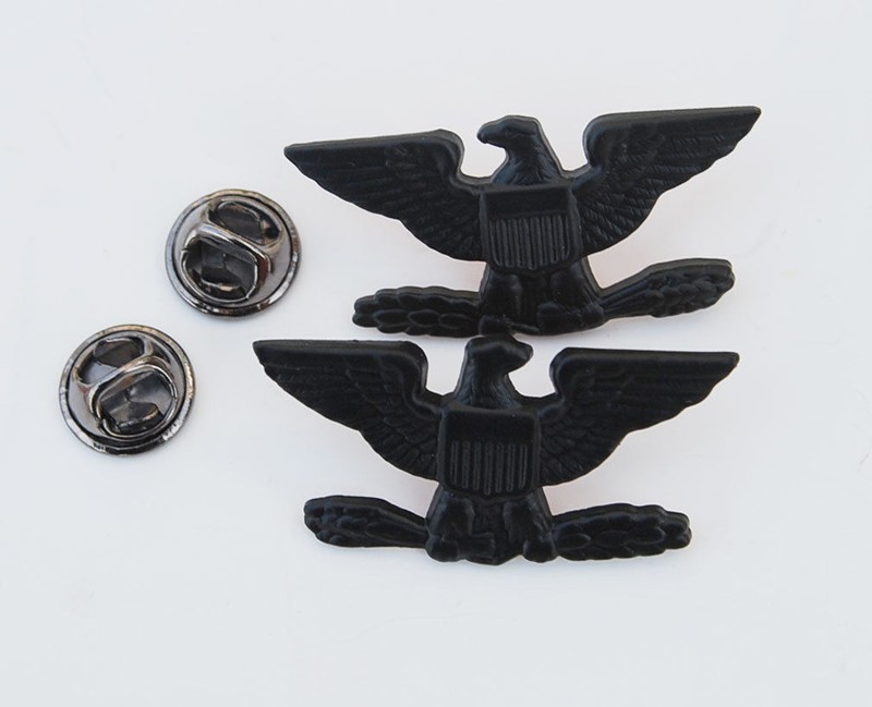Pair WW2 US Army Colonel Eagle War Bird Device Pin Badge Insignia - US065 gallery