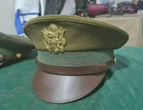 Cap hat Kepi - Custom US Army Officers Peaked Olive Visor Cap - Imperial Hat/Cap