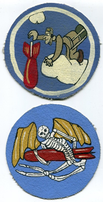 Four USAAF WWII Patches. - RKO Movie Studio Patches. - Hand Painted on Canvas. gallery
