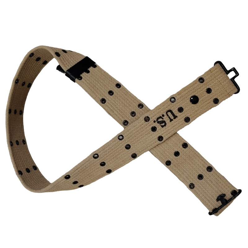 Original Reproduction WWII M1936 Webbing Canvas Pistol Belt Khaki Marked U.S gallery