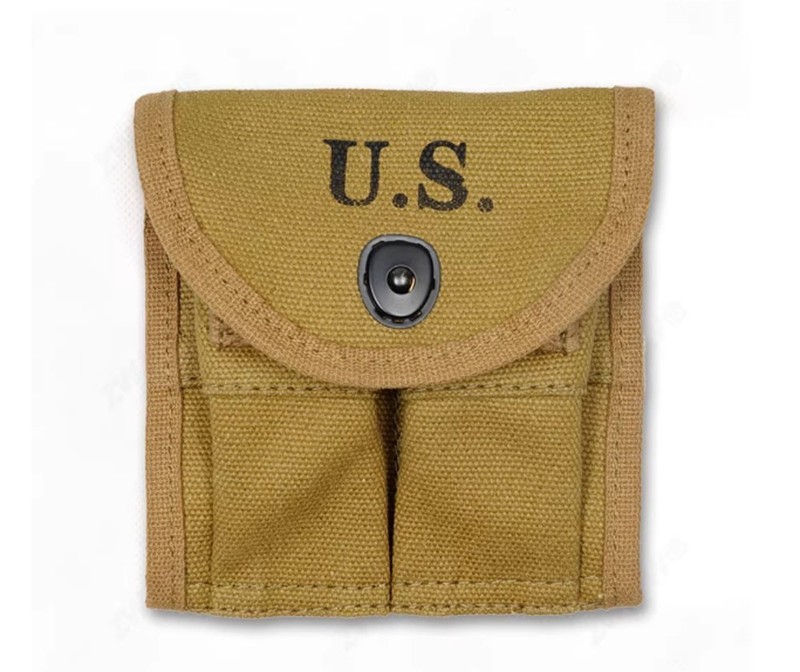 WWII U.S. Army M1 Carbine Pocket Bag US Two Pouch Khaki-1400