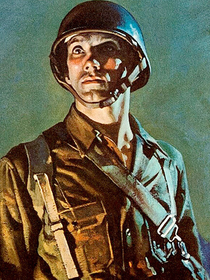 WW2 1943 "Courage and Gallantry in Action" US Army Infantry Poster - 18x24 gallery