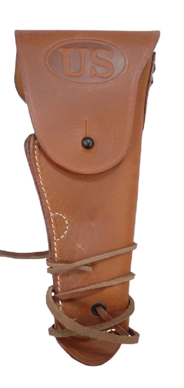 WWII Leather Utility Colt .45 M1911 Hip Holster Embossed US Holster Flap- TAN