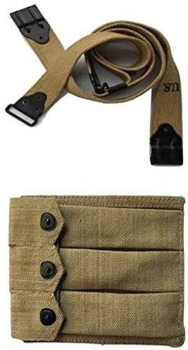 3 Pocket Canvas Thompson Pouch Holder with Thompson Gun Kerr Sling Combo