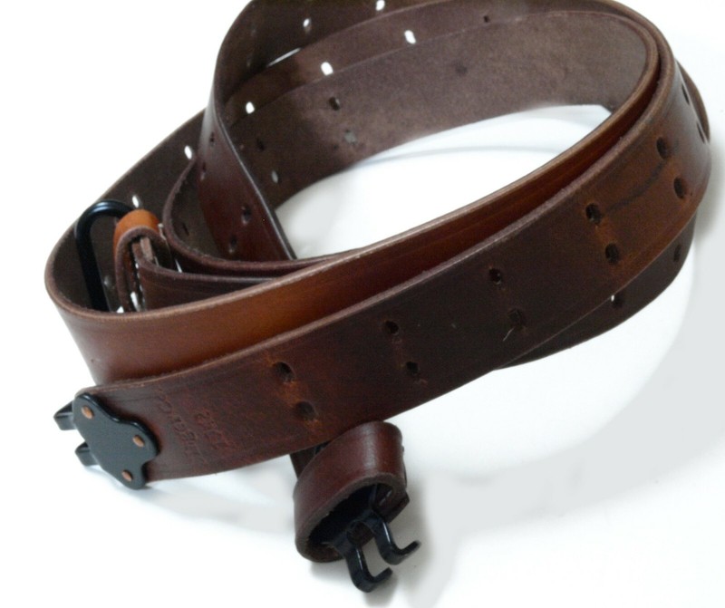 US M1 Garand. '03 rifle sling SINGER CO. 1942 PREMIUM M1907 leather REPRO NEW gallery