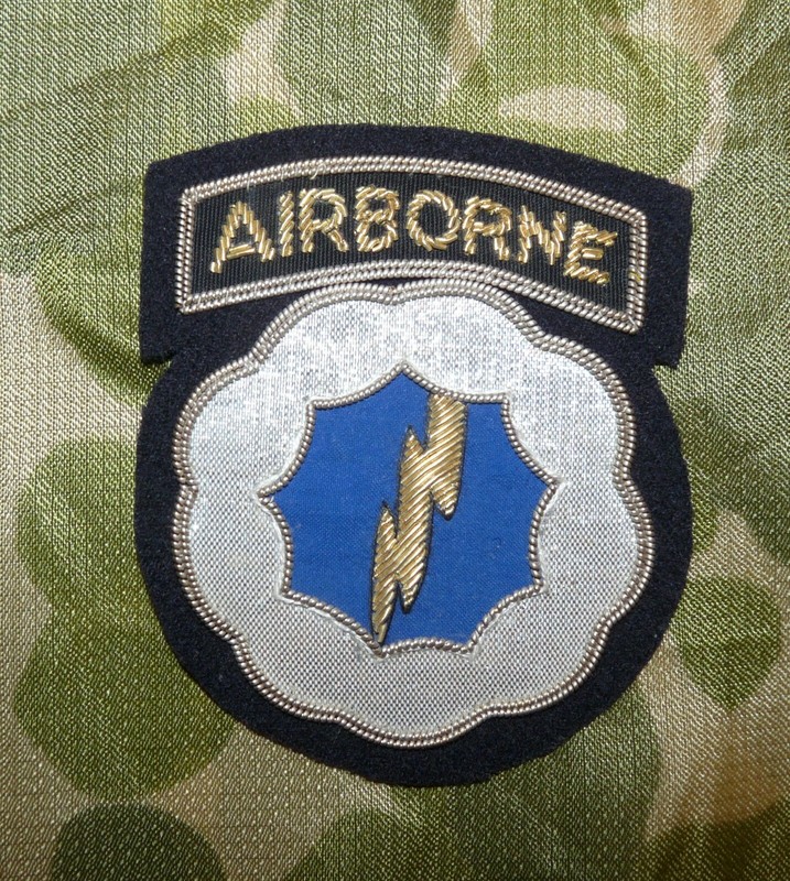 WW2 US Army 9th Airborne (Ghost) Division Bullion Embroidered Blazer Badge
