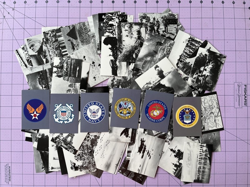 World War II 100 Trading Cards USS Arizona Enola Gay Utah Patton Free Ship USA