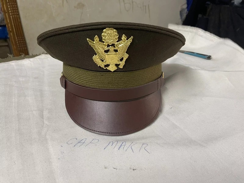 U.S. WWII Officer Visor Crusher Cap: Winter (OD Green)- All Size gallery