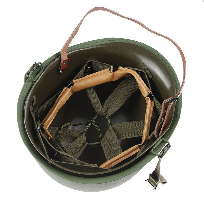 WW2 US ARMY TACTICAL PARATROOPER M1 HELMET AND COVER COTTON CAMOUFLAGE NET gallery