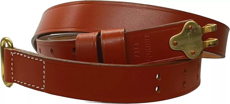 M1907 GARAND RIFLE LEATHER CARRY SLING 1903 WWII US M1 Springfield 1.25W Tan