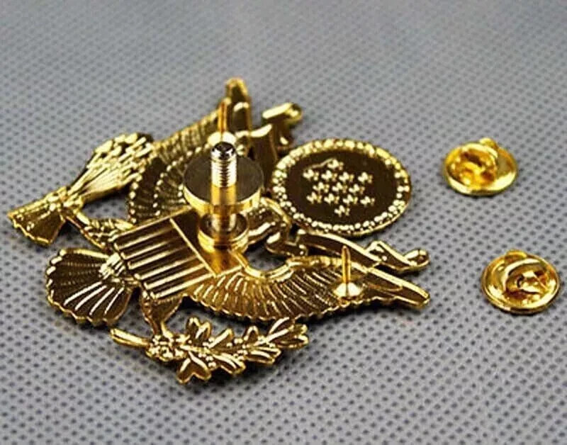 US Army Cap Badge Eagle Pin Metal Military Souvenir Officer Insignia Medal gallery