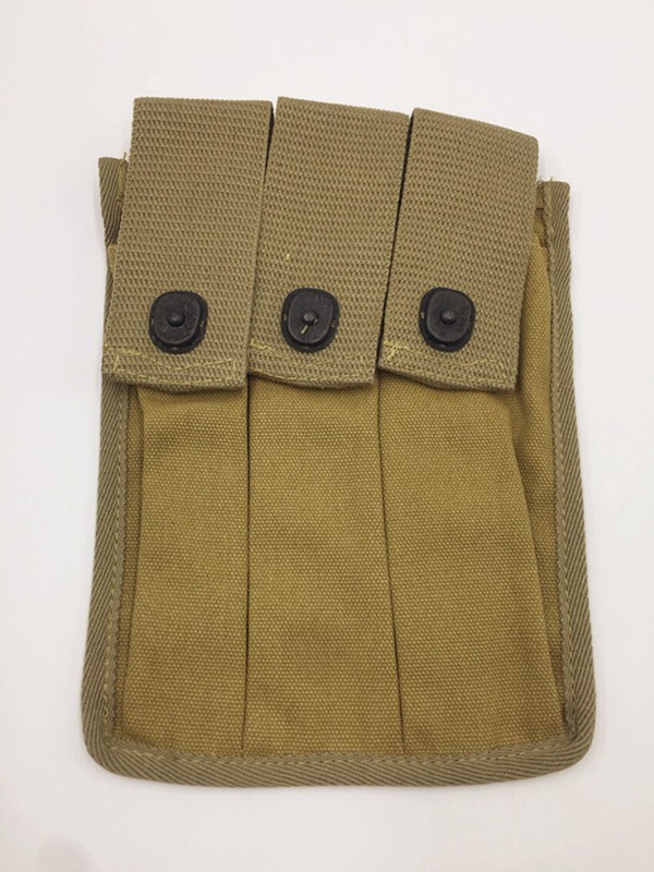 WWII US AMRY THOMPSON MAGAZINE POUCH 3 CELL 30 ROUNDS AMMO BAG