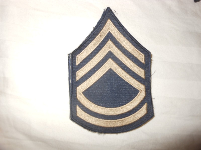 WWII US Technical Sergeant Stripes, Pair, replica, Used, Rayon gallery