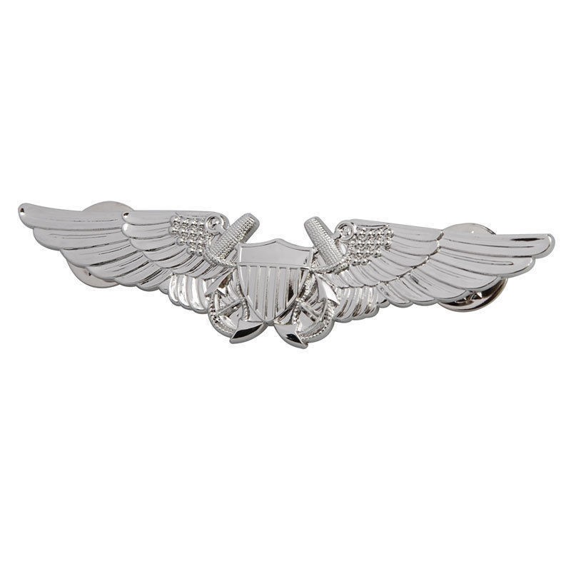 US USMC Aviation Officer Pilot Silver Wing Badge Pin Military Badge