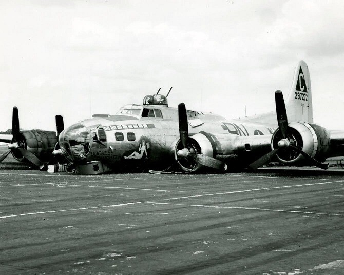 B-17 Flying Fortress Bomber “Duchess Daughter” Crash WWII WW2 8×10 Photo 121b