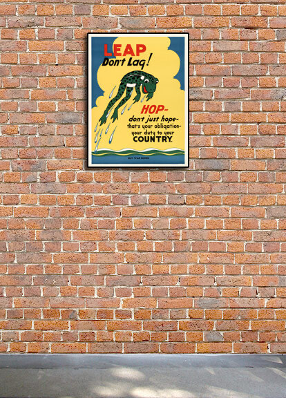 1940s Leap - Don't Lag! Buy War Bonds WWII Historic War Poster - 24x32 gallery