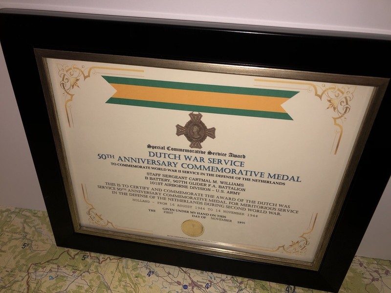 SCSA - DUTCH WAR SERVICE 50TH ANNIVERSARY COMMEMORATIVE CERTIFICATE ~ Type 1 gallery