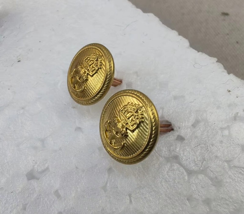 040345 12MM WW1 IMPERIAL GERMAN NAVY OFFICERS VISOR CAP BUTTON golden 2PCS gallery