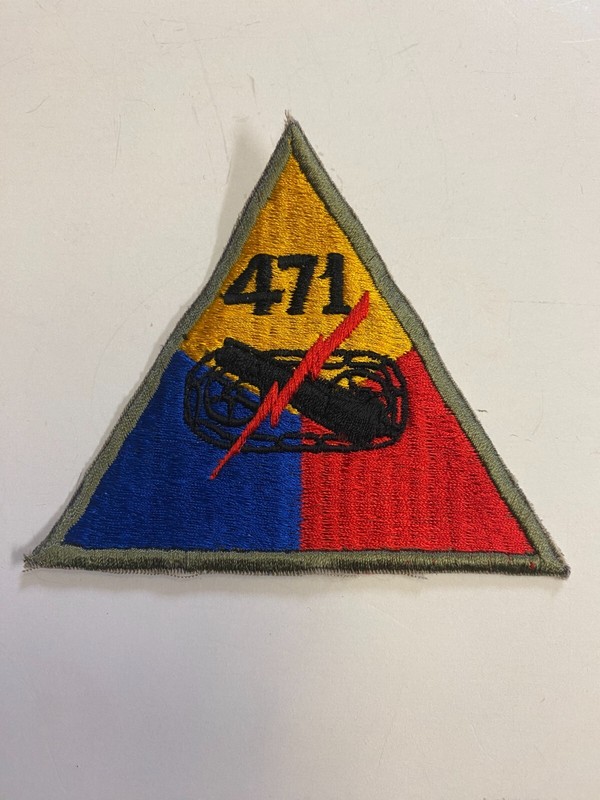 F0310 Repro WW2 US Army Armored Tank Triangle 471st Battalion IR16A