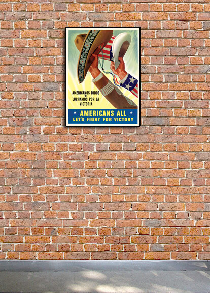 Fight For Victory! 1943 Mexican American WWII Poster - 18x24 gallery
