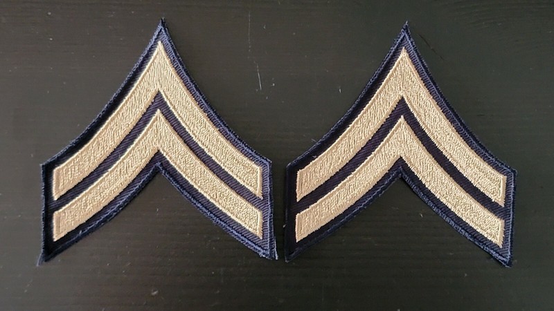 Reproduction WW2 US Army Corporal Fifth Grade Chevrons Rank Pair