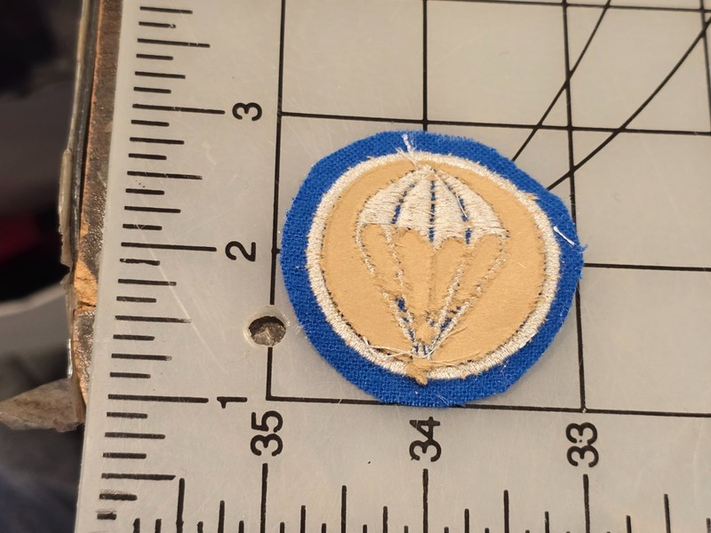 Reproduction WW2 US Army Airborne Parachute Troop Cap Patch Infantry Light Blue gallery