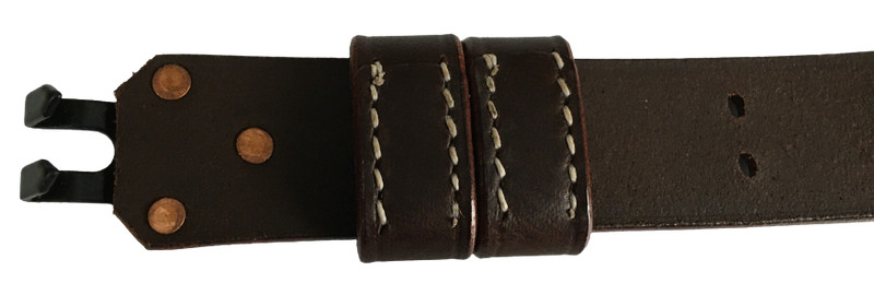 WWII M1907 Leather Sling Oil Pull-Up Drum Dyed Leather-DARK BROWN gallery