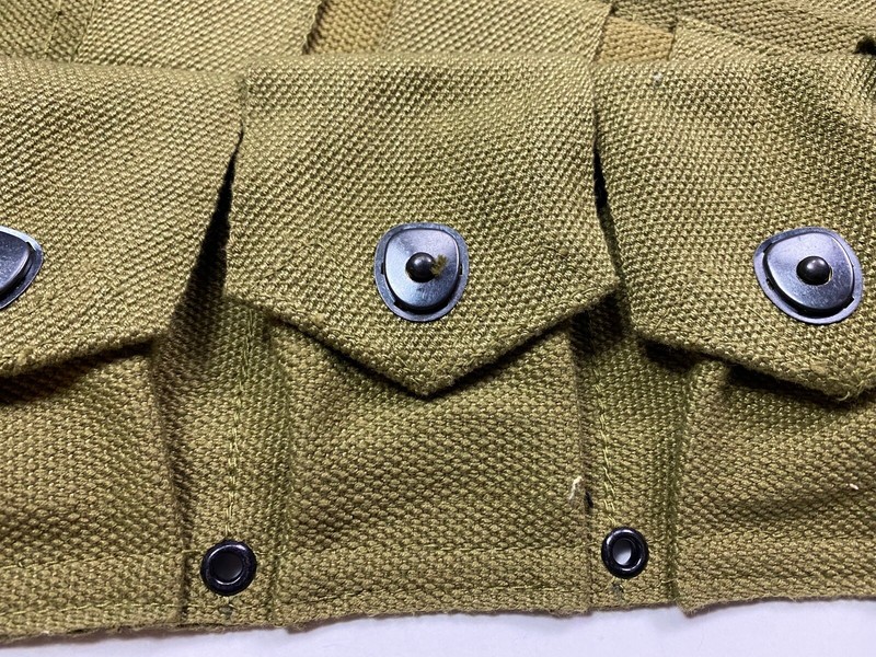 WWII US M1 GARAND RIFLE 10 POCKET AMMO BELT OD#3 gallery