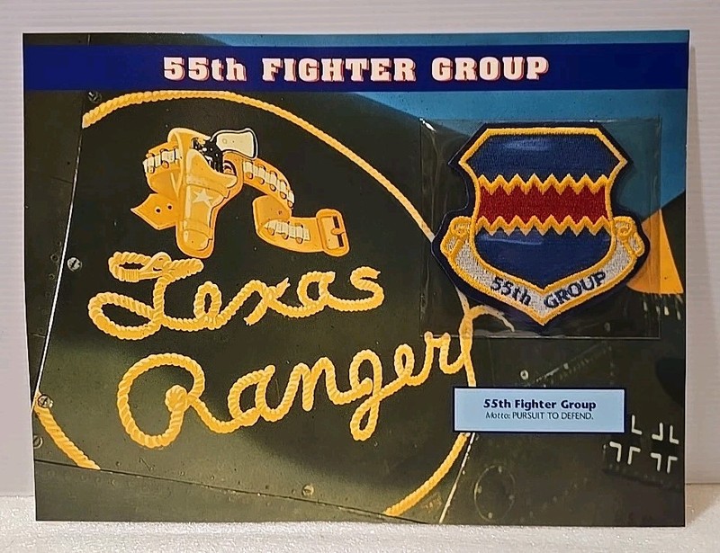 WWII Emblems Of Air War Patch 55th Fighter Group  "Pursuit To Defend"