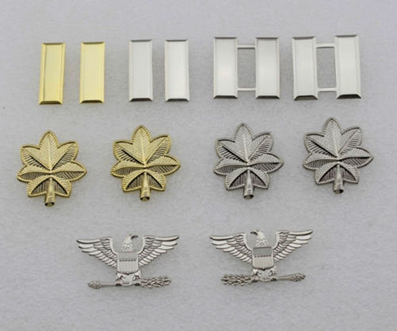 6 PAIRS US ARMY OFFICER'S RANK INSIGNIA PIN BADGE US ARMED FORCES RANKS PINS