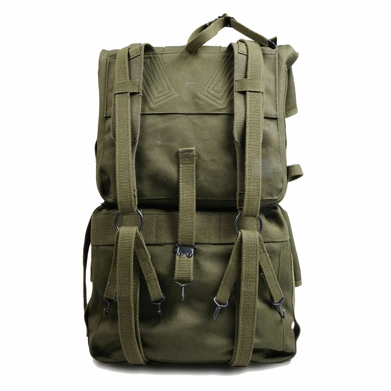 WWII US Army M1944 Field Pack Bag Field Cargo Pack M-1944 Suspenders Canvas gallery