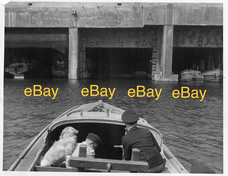 May 1945 US Signal Corps Reprint Photo German U-boat pens St. Nazaire France
